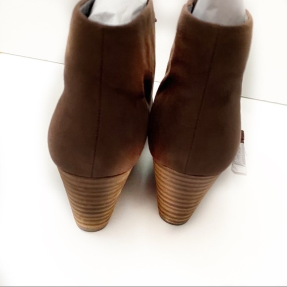 Dr. Scholl’s Dakota Wedge Booties Dark Brown 9.5 Faux Suede Vegan - Picture 6 of 9